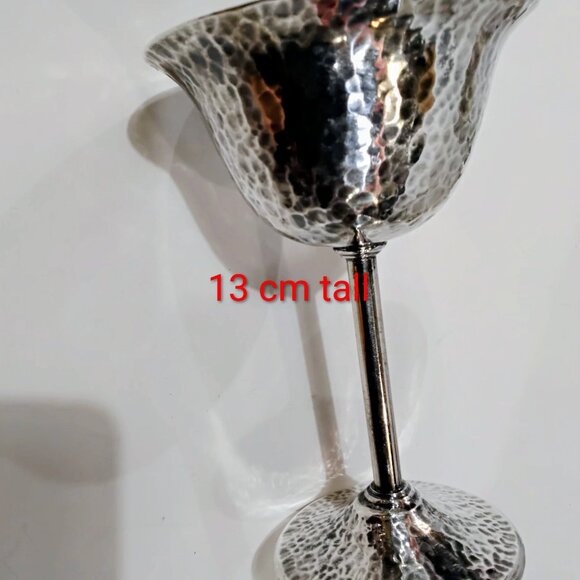 EMPIRE ART SILVER E & JB Lot of 5  METAL HAMMERED GOBELETS OR STEMED CUPS - Picture 1 of 3
